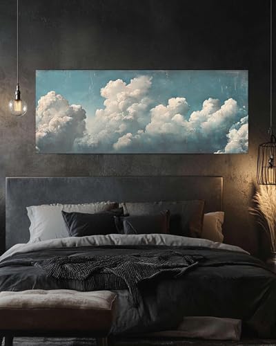Toile murale nuage au-dessus du lit grand format déco ciel nocturne - 2