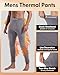 CL convallaria Long Johns for Men Thermal Fleece Lined Compression Pants Athletic Leggings Base Layer Bottoms,Large,4 Pack-Black*2/Black(White)/Grey