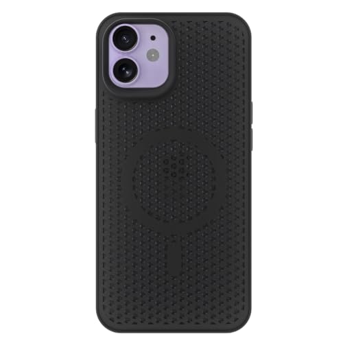 Image of Pikkme Back Cover for iPhone 12 /12 Pro | Honeycomb Cooling Design | Silicone Heat Dissipation | Mag-Safe Compatible | Shockproof Camera Protection Bumper Case (Black)