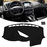 KEYOOG Dashboard Cover Dash Mat Fit for Fo-rd 2018-2013 Focus ST /2018-2016 Focus RS (Only Fit ST or RS Models),Car Dash Board Mat Anti-Glare Carpet,Non-Slip Pad Sunshield Protector (Black)