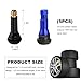 KVAEY 5 PCS TR413AC Tire Valve Stems, Chrome Rubber Tubeless Valve Stems Suit for 0.453 inch Rim Holes, Snap-in Tyre Metal Stems for Standard Vehicle Tires, Car Accessories (Blue)