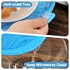 Microwave Splatter Cover Lid for Food 10.2 Inch with Water Steamer, Clear Microwave Splash Guard Cooker Lid with Plate, Dish Bowl Plate Serving Cover Cookware High Transparent Plastic Blue #3