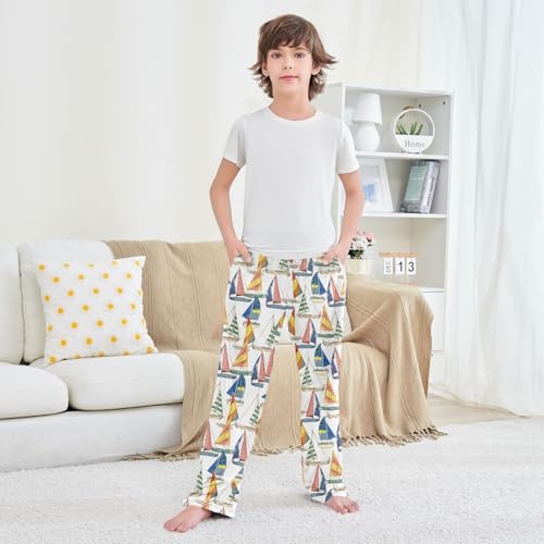 Boys' Pants Marine Nautical Sail Boat Long Bottoms Jogger Pants Elastic Waist Trousers with Pockets S-XL3