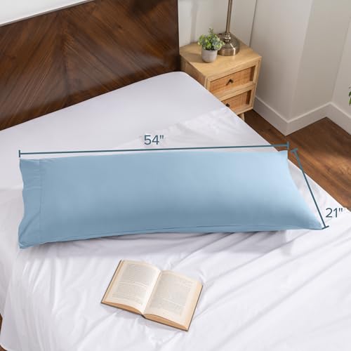 Image of Bare Home Microfiber Body Pillow Cover - Ultra Soft & Cooling Body Pillow Case - Double Brushed - Envelope Closure - Easy Care (21''x54'' Body Pillow Cover, Light Blue)