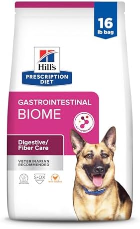 Hill's Prescription Diet Gastrointestinal Biome Digestive/Fiber Care with Chicken Dry Dog Food, Veterinary Diet, 16 lb. Bag