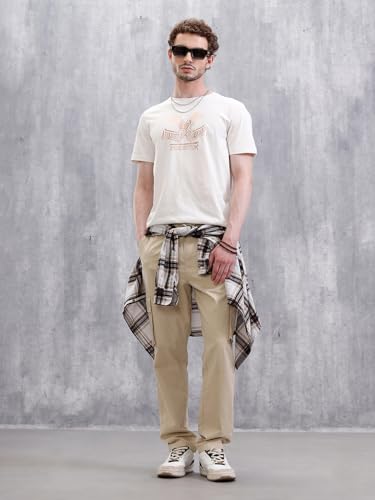 Image of WROGN Men's 180 GSM Pure Cotton T-Shirt | Graphic Print