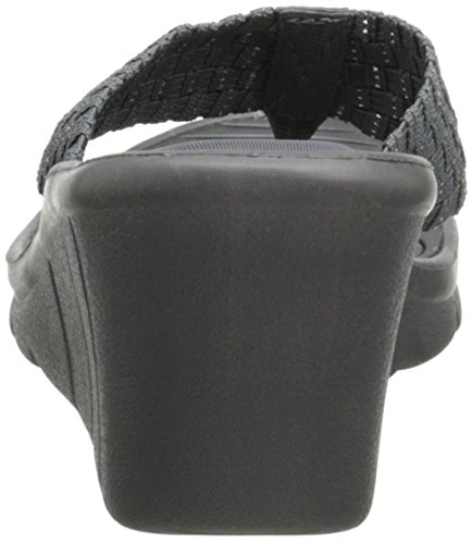 Skechers Cali Women's Promenade-Interlace Flip Flop,Charcoal/Silver,5 M US