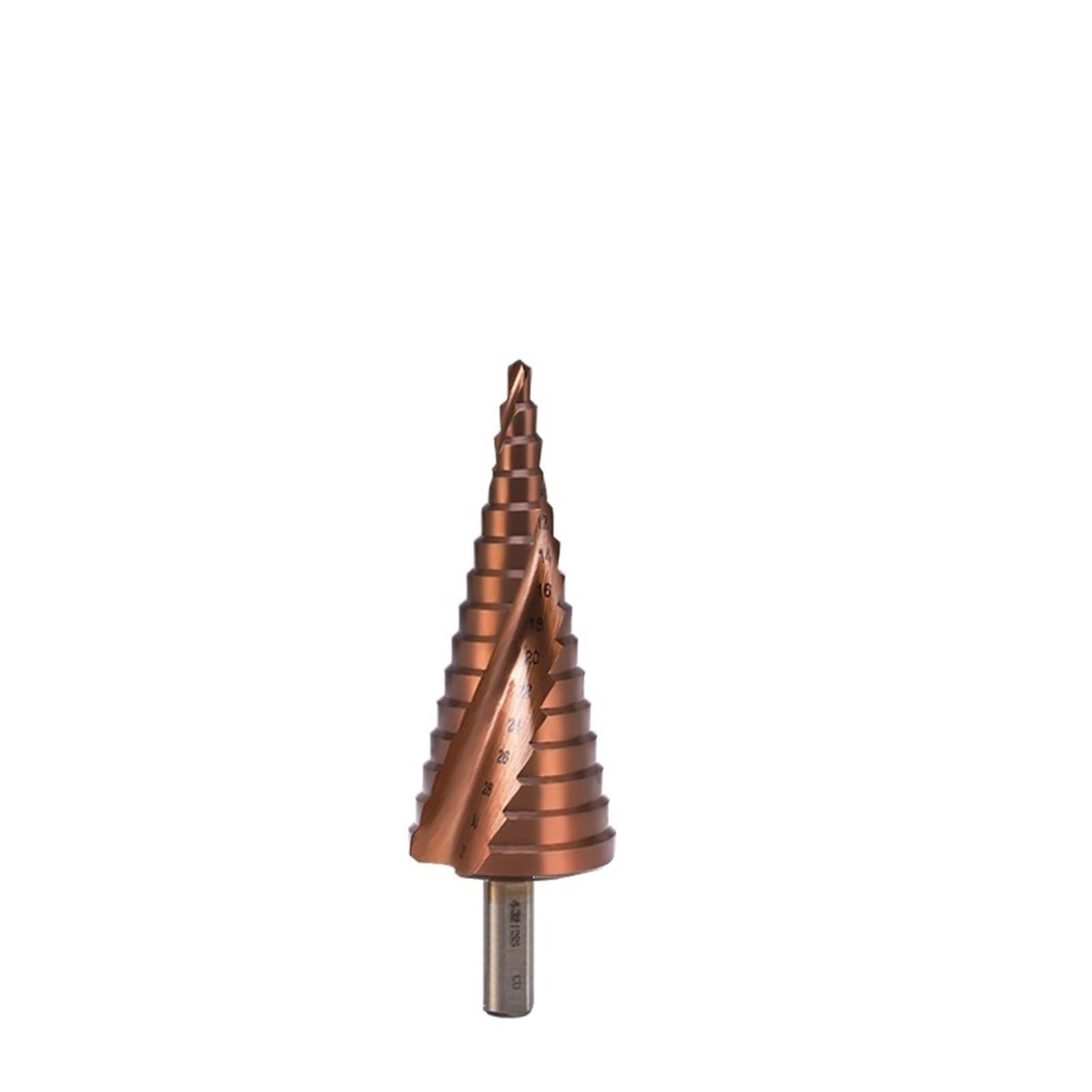 Juego de brocas escalonadas cono cobalto M35, herramientas corte agujeros Metal con vástago hexagonal y triangular for acero inoxidable(4-32mm(15 Steps)-1)