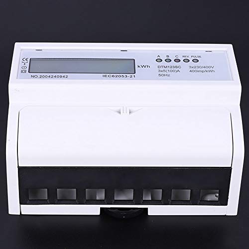 Image of 3 Phase 4 Wire Energy Meter 230 /400V 5-100A Digital Electric Power Meter Energy Consumption KWh Meter Rail Type Installation 35mm