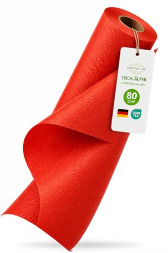 Rouleau de tissu non-tissé pour chemin de table Breite: 30 cm, Länge: 25 m rouge