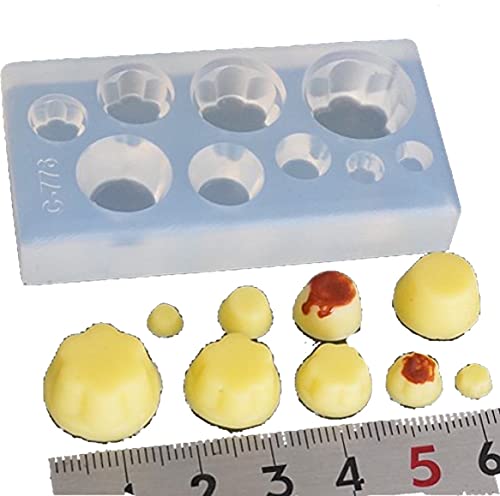 〈UVクラフトレジン〉(sn677)シリコンモールド プリン 立体型 型2種類/計9サイズ ミニチュア キッチン 食べ物 デザート 雑貨 レジンや樹脂粘土でのフード作品にのサムネイル