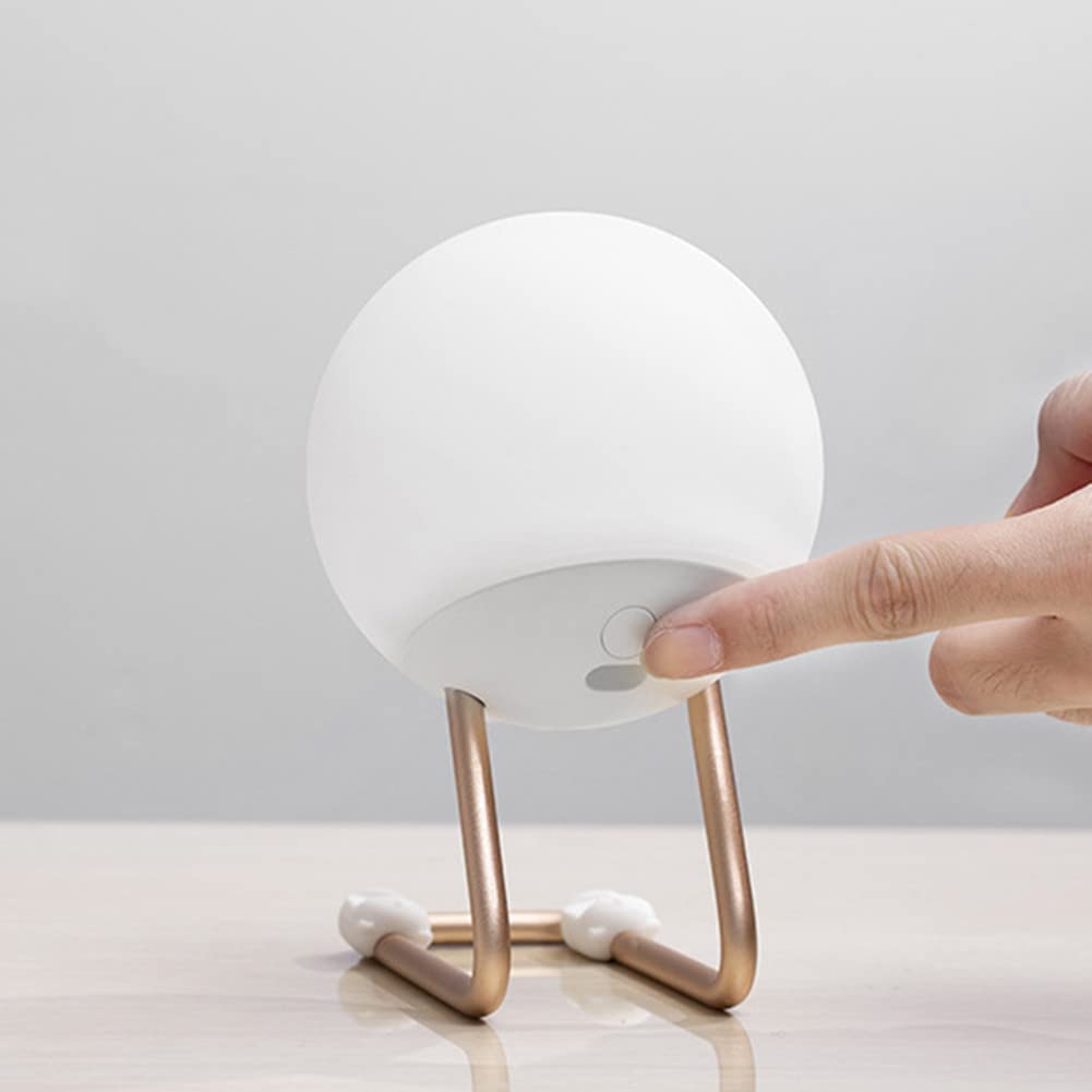WOLONG Tischlampe LED Tragbares nachtlicht Runde USB-aufladung leselampe Nachttischlampe Dimmbar Kind Silikon Nachtlampe Schlaflicht mit Handyhalter,für Babyzimmer, Schlafzimmer Wohnräume