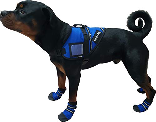 Activedogs Non-Slip Fleece Lined Dog Boots, X-Large Booties Up To 4" Paw W/Reflective Straps For Hot Pavement, Wet Weather - Set Of 2, Red #TOP1