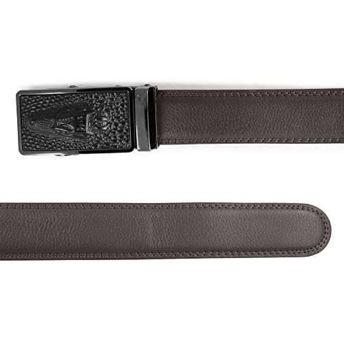 Image of BANGE Mens Genuine Leather Belt with Limited Edition Buckle (a House Of Brands Company design) (T131 BLA BRO)