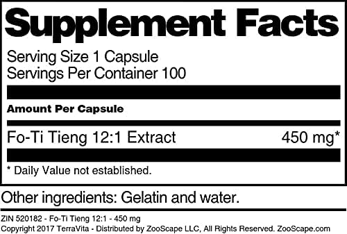 Miniatura 4 de Fo-Ti Tieng 121-450 mg (100 Cápsulas, ZIN 520182)