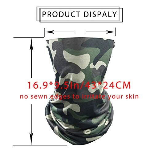 Catery Outdoor Face Bandana Camouflage Dust Face Scarf Breathable Neck Gaiters For Men(Green) #TOP2