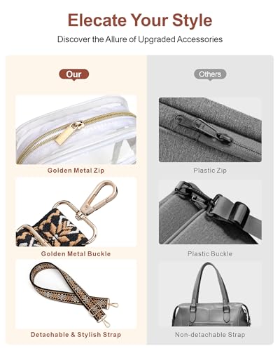 Image of PACKISM Clear Bag for Stadium Events - Clear Purses for Women Transparent Crossbody Messenger Bag for Concerts Game Day