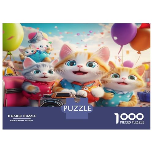 Mini rompecabezas de gato de 1000 piezas en papel premium de 70x50 cm con ajuste perfecto 2