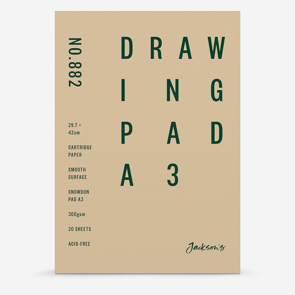 Jackson's Snowdon Cartridge Pad Acid Free Paper A3 300gsm 20 Sheets Drawing