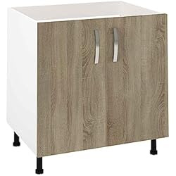 Modulo Fregadero Ikea HOGAR24 ES - Mueble Bajo Fregadero 2 Puertas Color Roble Cortez, Medidas: 85 x 80 x 58 cm