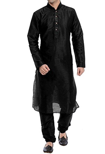 ROYAL FOCIL Silk Blend Black Men's Kurta Pyjama