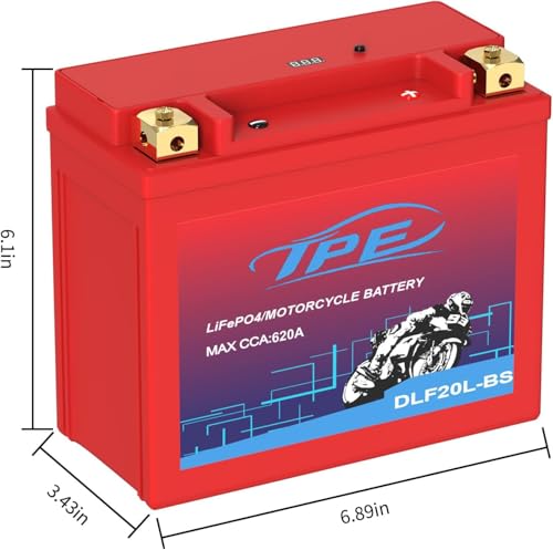 Image of YTX20L Lithium Battery 12V 9Ah 620CCA LiFePO4 Motorcycle Battery, High Power, Lightweight, Maintenance Free, Replaces