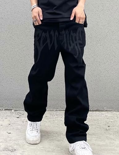 Jeans Y2k Men Hip Hop Baggy Denim Pants Vintage Skater Jeans Grunge Clothes Loose Fit Graphic Jeans4