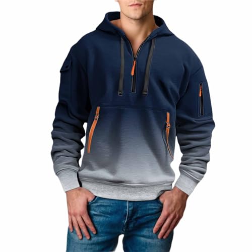 Sudadera holgada manga larga hombre para evitar el frío otoñal con estilo urbano Navy