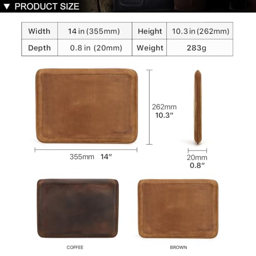Image of CONTACTS Full Grain Leather 14.2 inch Laptop Case Slim Laptop Sleeve | Compatible with MacBook Pro 14 inch, Handmade, Light Brown