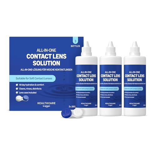 Healthcare by Amazon All-In-One Lösung für weiche Kontaktlinsen, 360ml, 3er-Pack, (vorher Amazon Basic Care) – Verpackung kann variieren