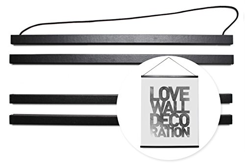 REINDERS - Magnetische Posterleiste Schwarz- Posterschiene - Posterhänger für Bilder und Poster in diversen Größen (91.5)