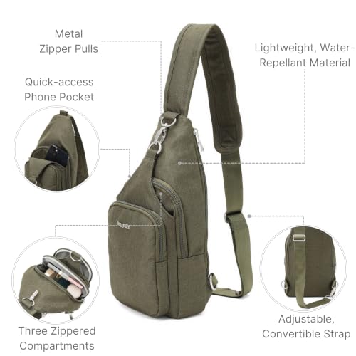 Image of Baggallini Women's Central Park Sling 12 inchx7 inch Crossbody Bag W /Convertible Adjustable Shoulder Strap