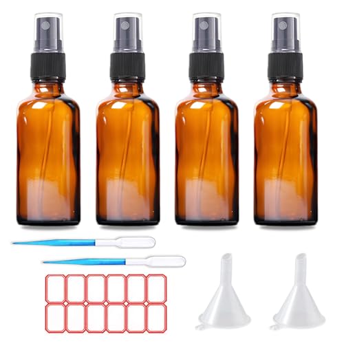 Tokincen 4x100ml Braun Glas Sprühflaschen Set