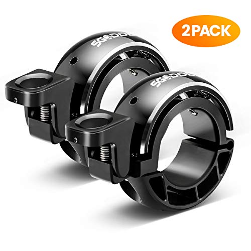 SGODDE Timbre de Bicicleta, 2 Piezas Campanas de Ciclismo, Sonido Fuerte y Claro, Adecuado para Manillares de 22.2-24 mm, Aluminio de Diseño Forma Q Bicycle Bell, para MTB, Bicicleta de Carretera