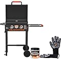 22 inch Blackstone Griddle with Hood and Grill Stand, Outdoor Flat Top Grill Propane Portable Gas Grill for Camping and BBQ Grill with Blackstone Seasoning, and Blackstone Griddle Gloves