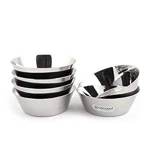 coconut Stainless Steel Alaska Bowl/Mixing & Serving Bowl/Katori Capasity -550 ML - Pack of 6