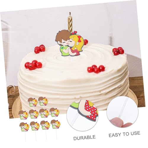 ibasenice 10 Peças Placas De Bolo Do Dia Namorados Topper De Cupcake De Aniversário Toppers De Anive