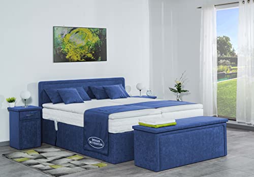 Boxspringbett 160 x 200 cm,Montana,Mikrofaser Blau ,elektrische...