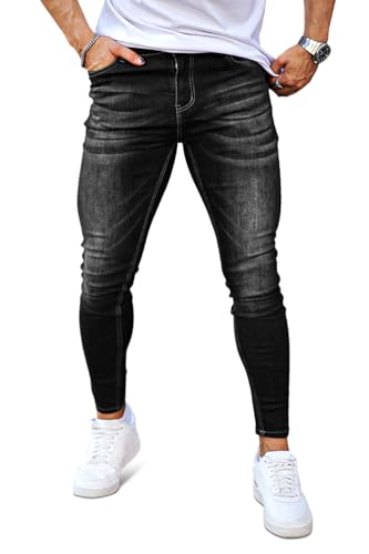[GINGTTO] ジンット スキニーパンツ メンズ ストレッチ 黒 ジーンズ メンズ デニムパンツ 夏 ウォッシュブラック 32の商品画像（Amazon）