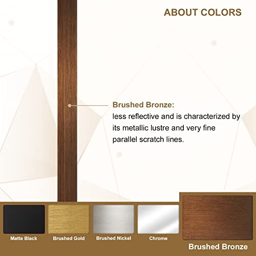 Andy Star Wall Mirror For Bathroom, 22" X 30" Bronze Bathroom Mirror With Stainless Steel Metal Frame Rounded Corner 1’’ Deep Set Design #TOP5