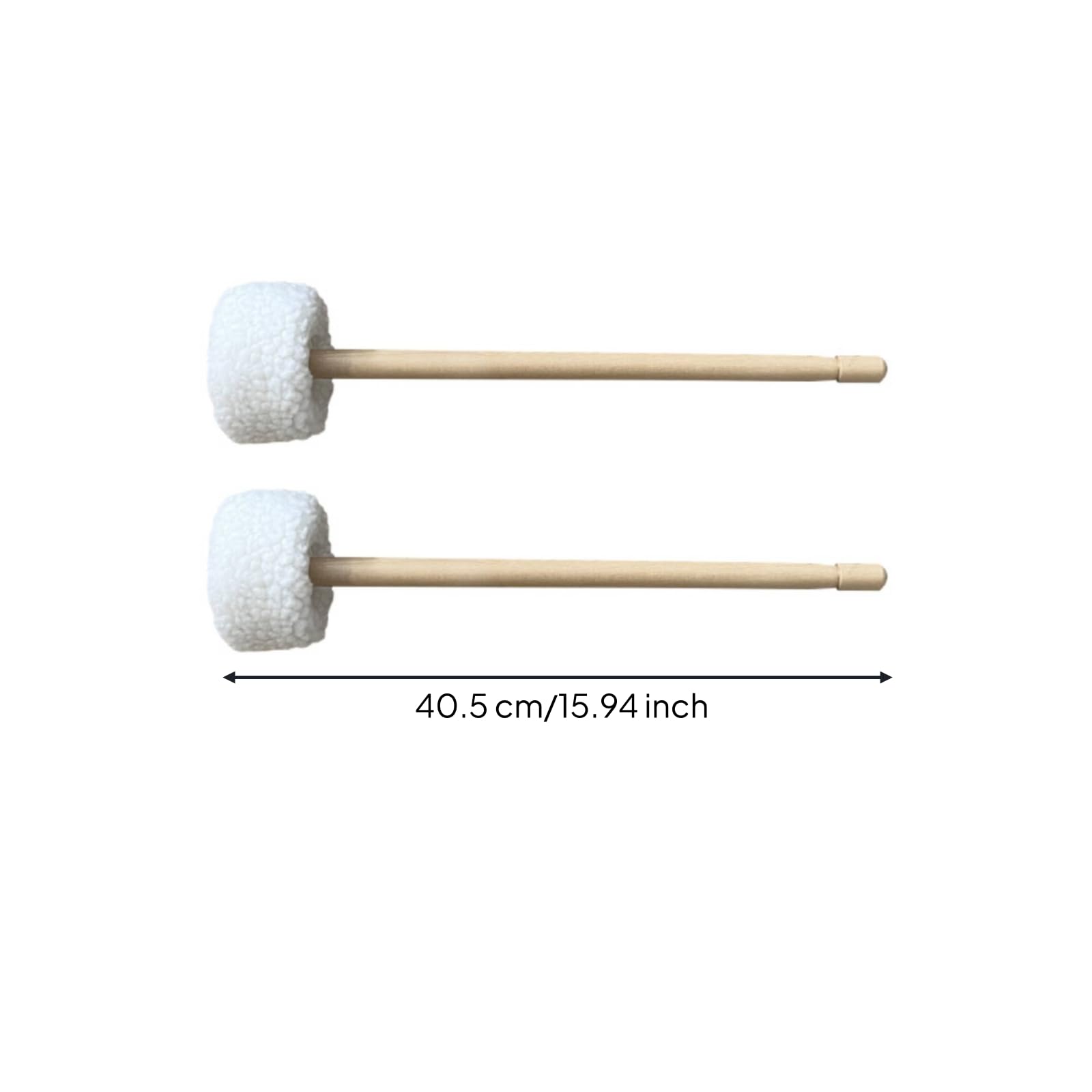 Maillet Gong Doux Maillet avec Tête En Feutre Ergonomique Mailloche pour Bain Sonore, Grand, Maillet Sonore Zen Grand 2 Pièces