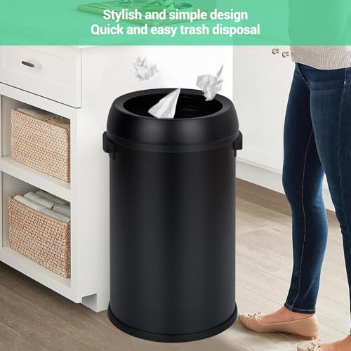 Caneca de basura comercial acero inoxidable 65L abierta miniatura 7