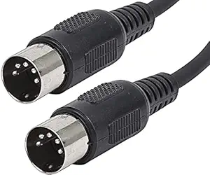 C&E 5 PCS, MIDI Cable with 5 Pin DIN Plugs, 10 Feet Black, CNE585468