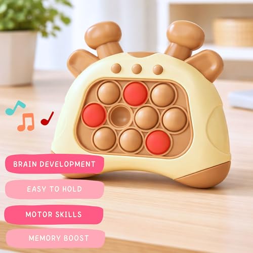 Image of MABLE Pop it Pro Game Electronic Speed Push Button Fidget Toy with Lights & Music, Interactive Stress Relief Game for Kids & Adults, Brain Training Handheld Toy (Assorted Colours)