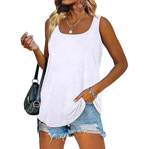WQEPYY Women's Square Neck Casual Tank Top Cover