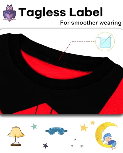 Image of DAUGHTER QUEEN Boys Pajamas 4 Pieces Long Set 100% Cotton Sleepwear Size 18 Months-12 Years