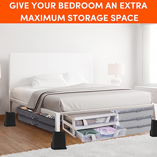 Dedu Bed Risers 6 Inch Heavy Duty 6 Pack, Furniture Risers For Sofas Oversized Supports Up To 6600 Lbs, Upgrade Couch Risers L Shape For Sofas, Couch, Desk Or Chair #TOP3