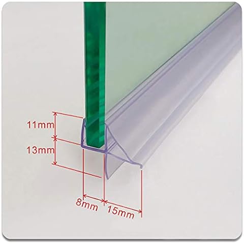Queenbox 70cm/27” Shower Seals for glass screens, Shower Door Bottom Seal, Shower Door Seal Strip Frameless Shower Door for 5/16 inch(8mm) Glass Gap 13mm Cover