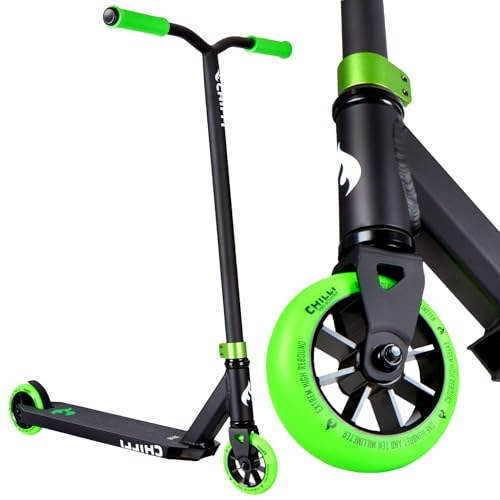 Chilli Pro Base/Rocky/Reaper Stunt Scooter para Park & Street. Patinete de truco para principiantes y profesionales (base H = 82 cm de altura, verde)