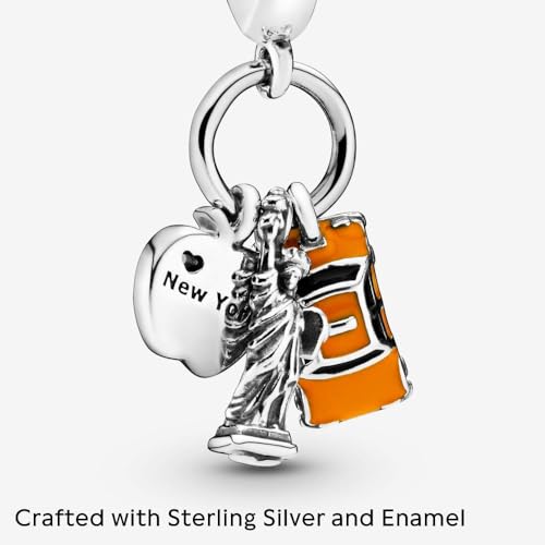 Symbols of New York City Dangle Charm 925 Sterling Silver Pendant,Jewelry Beads Gifts for Women Bracelet&Necklace A01682
